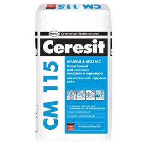 Белый клей Ceresit CM 115 для мрамора и мозаики, 5 кг