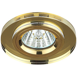 DK7 GD/YL Светильник ЭРА декор стекло круглое MR16,12V, 50W, золото/желтый
