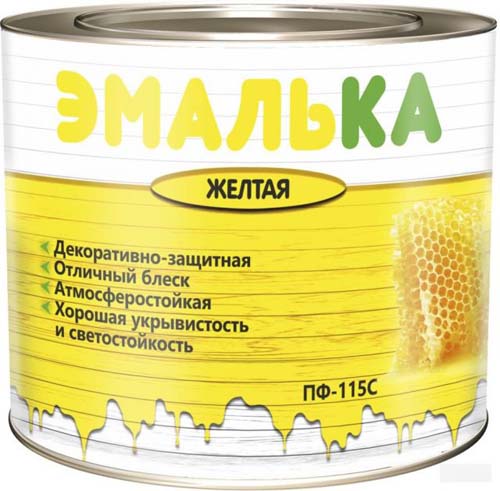 Эмаль алкидная ЭМАЛЬКА, 1,8 кг, РБ, желтая