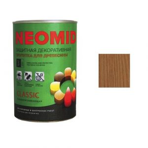 Защитная декоративная пропитка для древесины NEOMID BiO COLOR Classic, 0,9 л, дуб