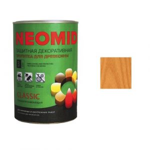 Защитная декоративная пропитка для древесины NEOMID BiO COLOR Classic, 0,9 л, калужница