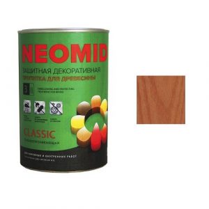 Защитная декоративная пропитка для древесины NEOMID BiO COLOR Classic, 0,9 л, тик