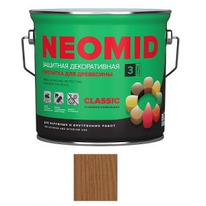 Защитная декоративная пропитка для древесины NEOMID BiO COLOR Classic, 2,7 л, дуб