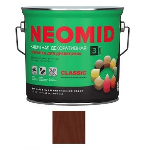 Защитная декоративная пропитка для древесины NEOMID BiO COLOR Classic, 2,7 л, махагон