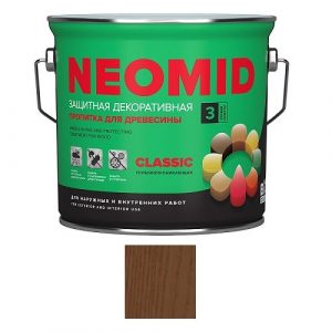 Защитная декоративная пропитка для древесины NEOMID BiO COLOR Classic, 2,7 л, орех