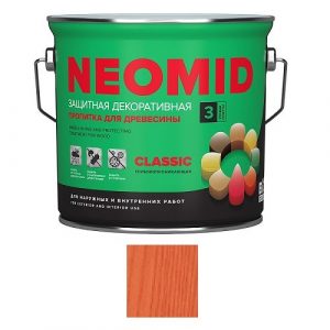 Защитная декоративная пропитка для древесины NEOMID BiO COLOR Classic, 2,7 л, рябина