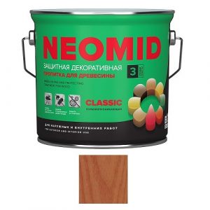 Защитная декоративная пропитка для древесины NEOMID BiO COLOR Classic, 2,7 л, тик