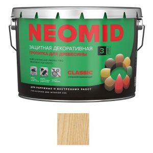 Защитная декоративная пропитка для древесины NEOMID BiO COLOR Classic, 9,0 л, бесцветный