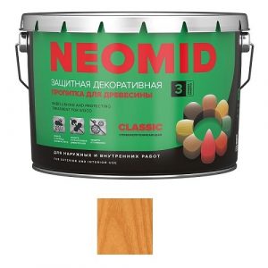 Защитная декоративная пропитка для древесины NEOMID BiO COLOR Classic, 9,0 л, калужница