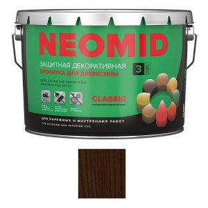 Защитная декоративная пропитка для древесины NEOMID BiO COLOR Classic, 9,0 л, палисандр