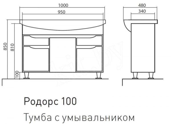 Напольная тумба Аква Родос Родорс 100 см