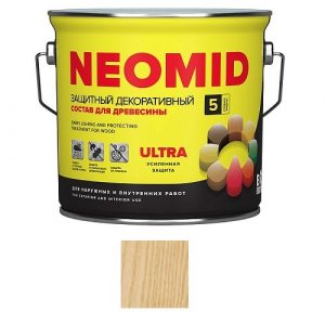 Защитная декоративная пропитка для древесины NEOMID Bio Color Ultra, 2,7 л, бесцветный