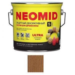 Защитная декоративная пропитка для древесины NEOMID Bio Color Ultra, 2,7 л, дуб