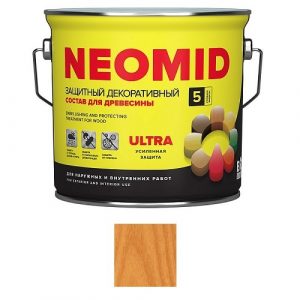 Защитная декоративная пропитка для древесины NEOMID Bio Color Ultra, 2,7 л, калужница