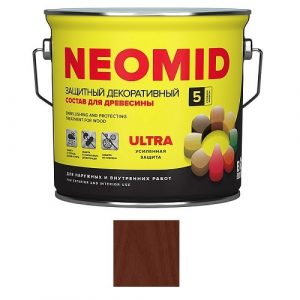 Защитная декоративная пропитка для древесины NEOMID Bio Color Ultra, 2,7 л, махагон