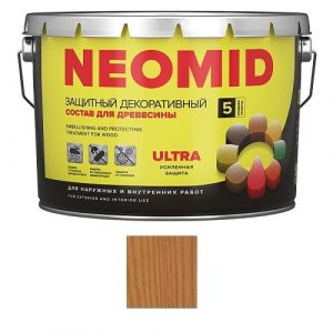 Защитная декоративная пропитка для древесины NEOMID Bio Color Ultra, 9,0 л, орегон