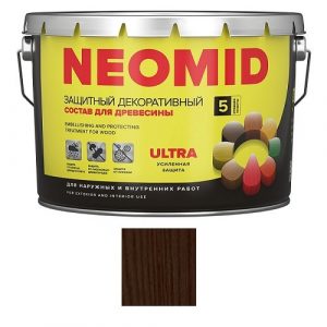 Защитная декоративная пропитка для древесины NEOMID Bio Color Ultra, 9,0 л, палисандр