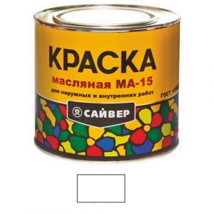 Краска масляная МА-15, 1,9 кг, белая, Сайвер