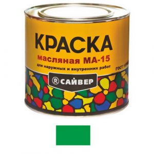 Краска масляная МА-15, 1,9 кг, ярко-зеленая, Сайвер