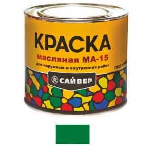 Краска масляная МА-15, 1,9 кг, зеленая, Сайвер