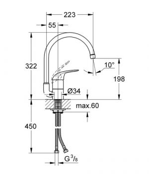 Смеситель для кухонной мойки Grohe Euroeco 32752000