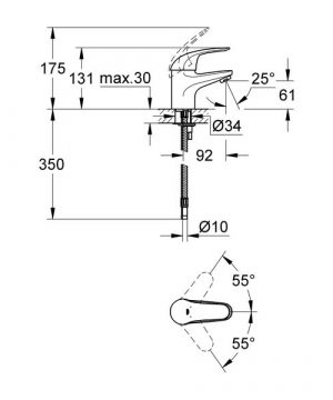 Смеситель для раковины Grohe Euroeco 32734000