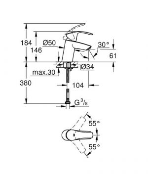 Смеситель для раковины Grohe Eurosmart 32467002