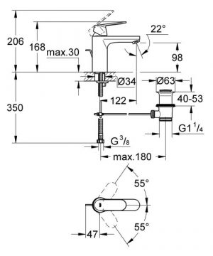 Смеситель для раковины Grohe Eurosmart cosmopolitan 23325000