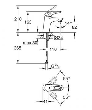 Смеситель для раковины Grohe Eurostyle 32468003