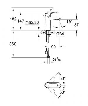 Смеситель для раковины Grohe BauEdge 23329000