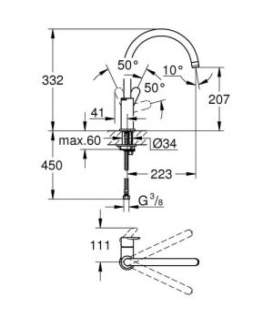 Смеситель для кухонной мойки Grohe BauEdge 31367000