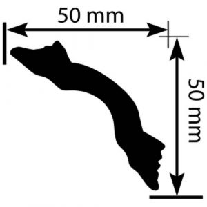 Плинтус (багет) потолочный, K-50, 2м