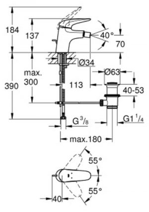 Смеситель для биде Grohe Eurostyle 23720003