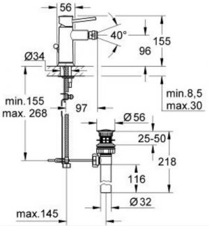 Смеситель для биде Grohe BauClassic 32864000