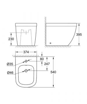 Напольное биде Grohe Euro 39340000