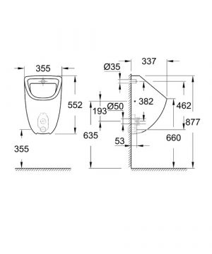 Писсуар Grohe Bau 39438000