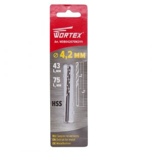 Сверло по металлу WORTEX, 4.2х43х75 мм