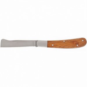 Нож садовый складной копулировочный, деревянная рукоятка