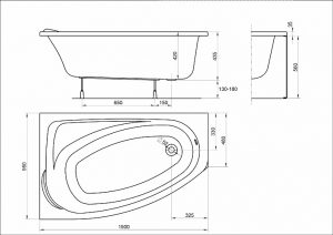 Акриловая ванна Kolo Mystery 150x95 см правая