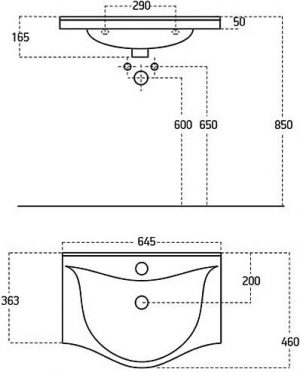 Раковина Sanovit Vittoria 87x46 см