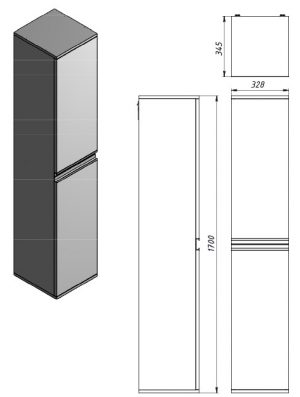 Шкаф-пенал Ювента Savona 32,8x170 см