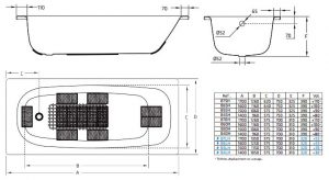 Стальная ванна BLB Universal 170x70 см