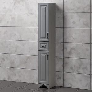 Шкаф-пенал "Акваль Классик" 30 см, левый серый